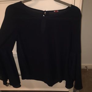 Navy bell sleeve shirt